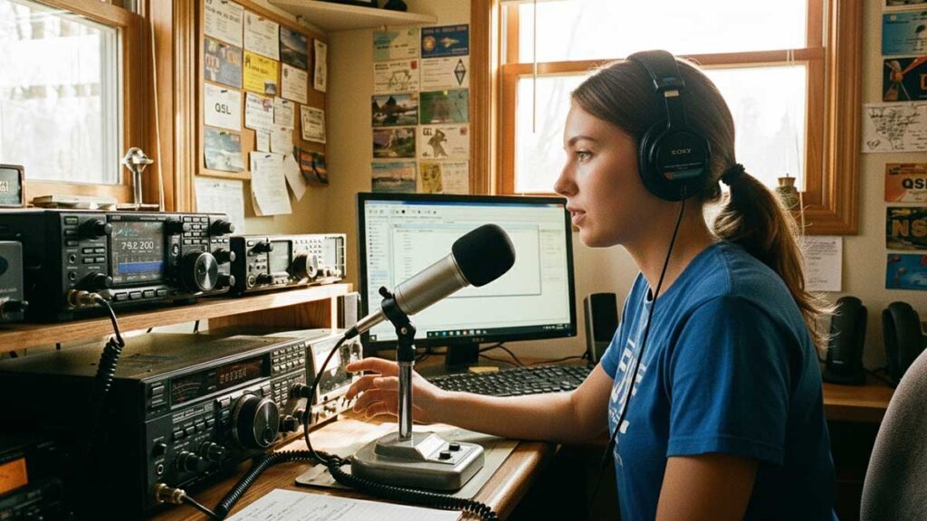 What is a typical radio telephony connection (FM/SSB/AM QSO)?