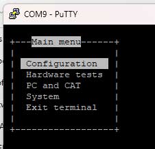 PuTTY Main Menu